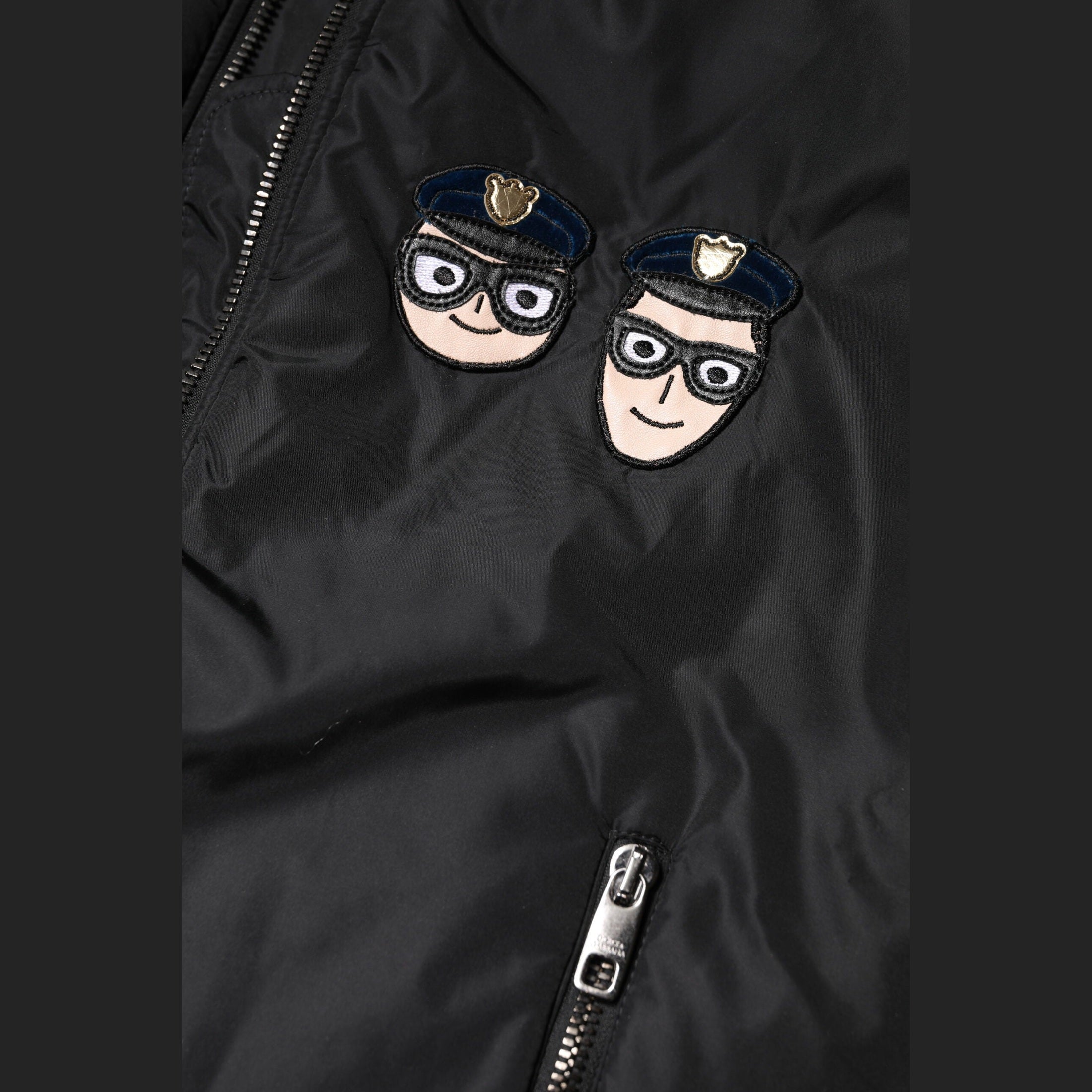 Dolce & Gabbana Black Nylon #DGFamily Full Zip Bomber Jacket