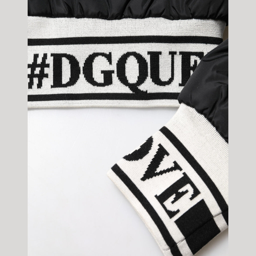 Dolce & Gabbana Black Nylon #DGFamily Full Zip Bomber Jacket