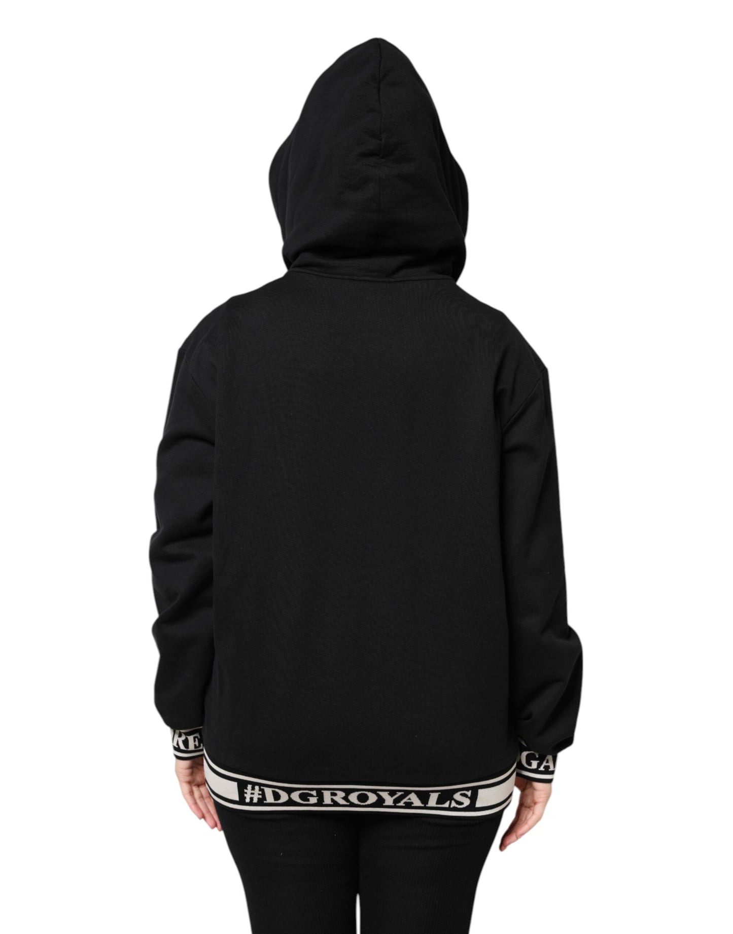 Dolce & Gabbana Black Cotton Hooded Full Zip Sweatshirt Sweater Dolce & Gabbana