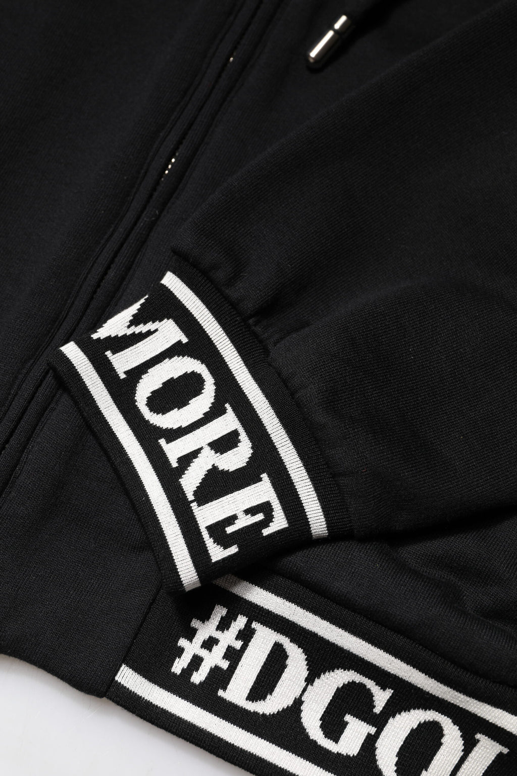 Dolce & Gabbana Black Cotton Hooded Full Zip Sweatshirt Sweater - Eljoys Fashion 