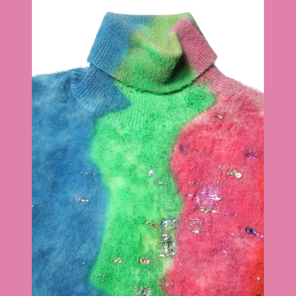 Dolce & Gabbana Multicolor Mohair Turtleneck Pullover Sweater