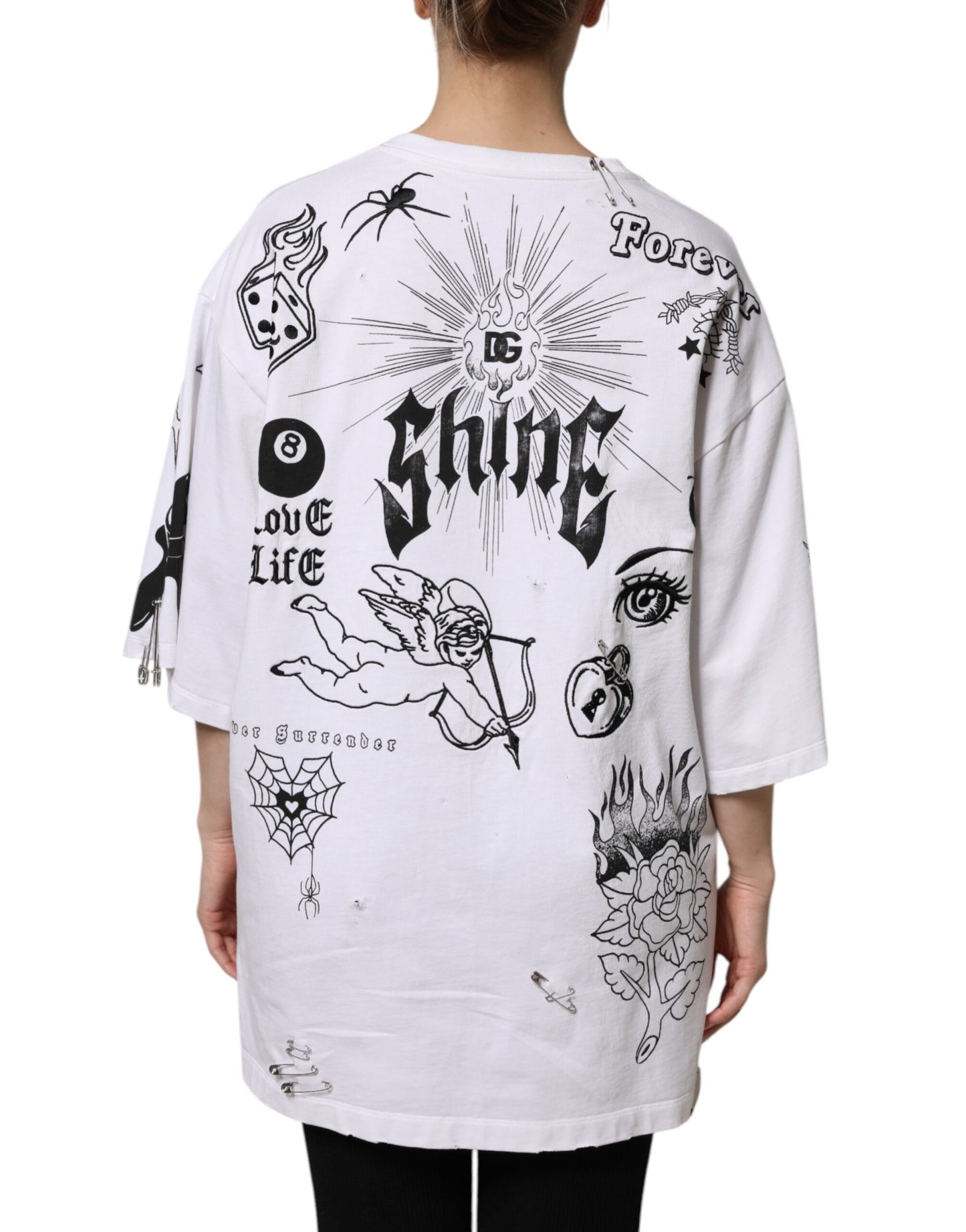 Dolce & Gabbana White Cotton DG BLESSED Printed T-shirt Dolce & Gabbana