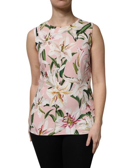 Dolce & Gabbana Multicolor Floral Print Round Neck Tank Top Dolce & Gabbana