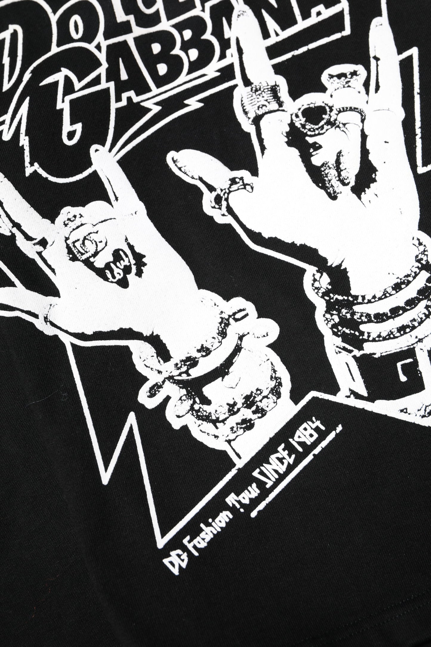 Dolce & Gabbana Black Cotton Printed Short Sleeves T-shirt Dolce & Gabbana