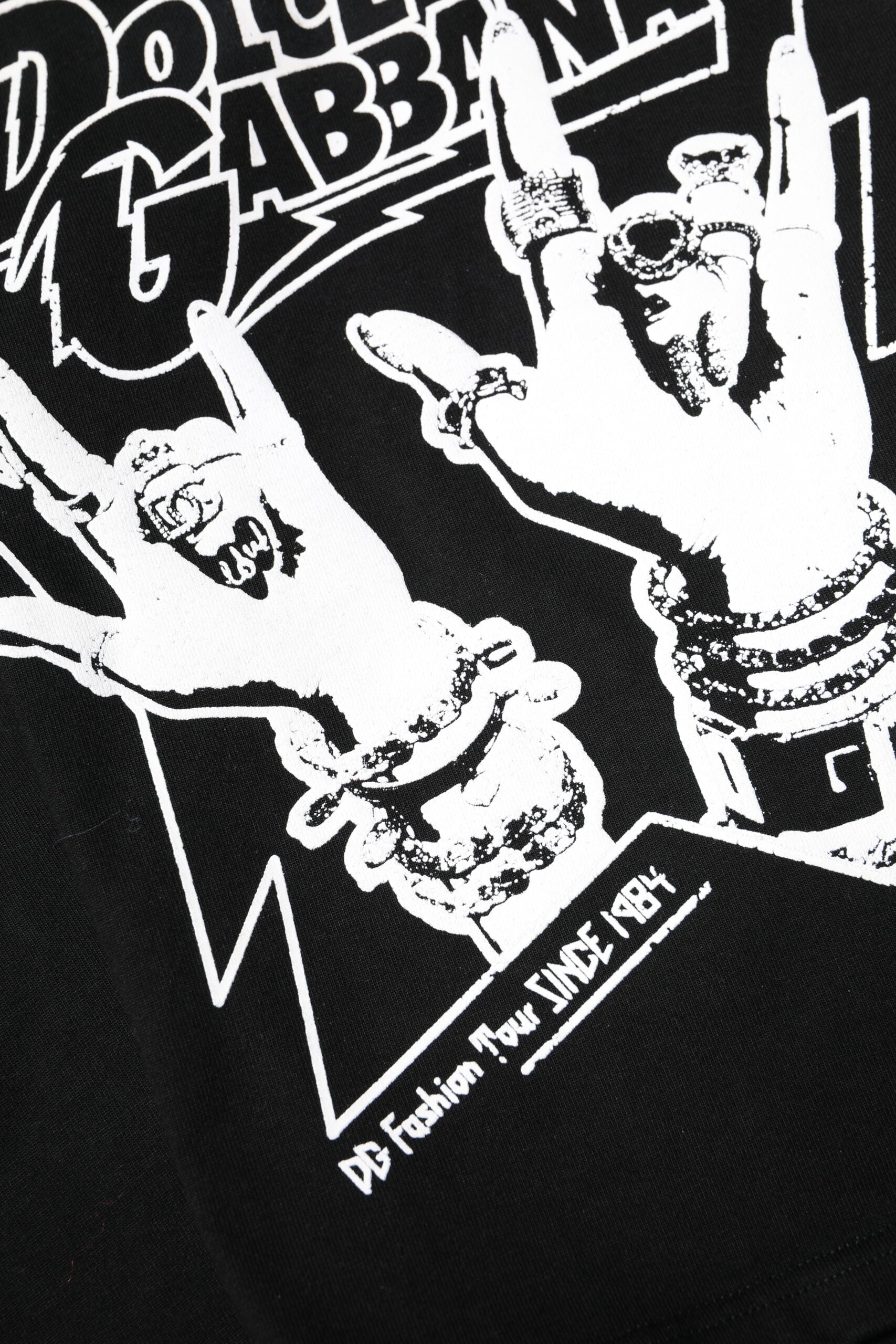 Dolce & Gabbana Black Cotton Printed Short Sleeves T-shirt Dolce & Gabbana