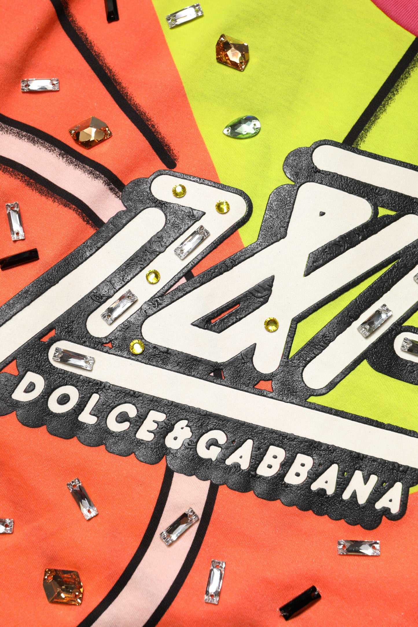 Dolce & Gabbana Multicolor Printed Crystal Embellishment Top Dolce & Gabbana