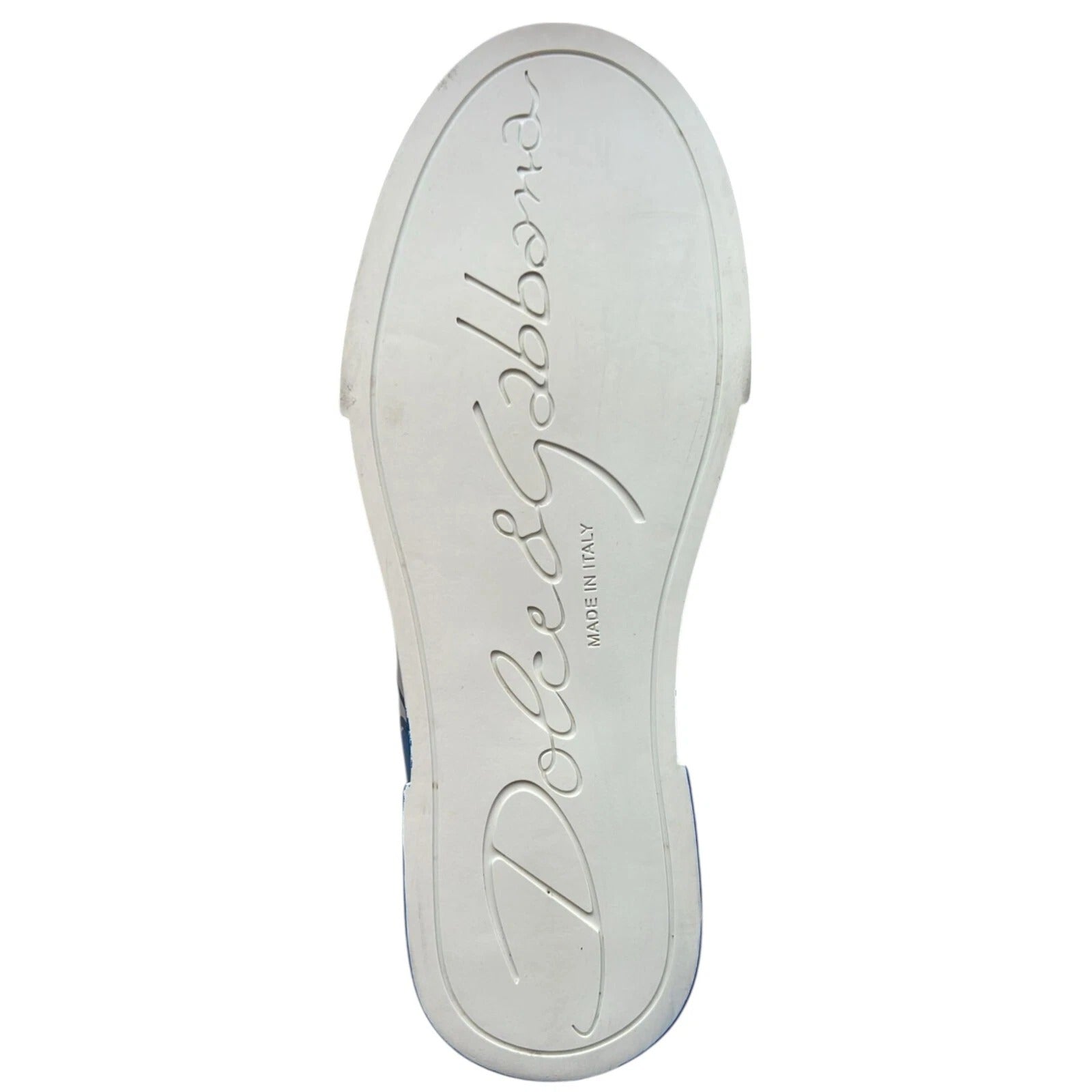 Dolce & Gabbana White Blue Logo Portofino Sneakers Shoes Dolce & Gabbana