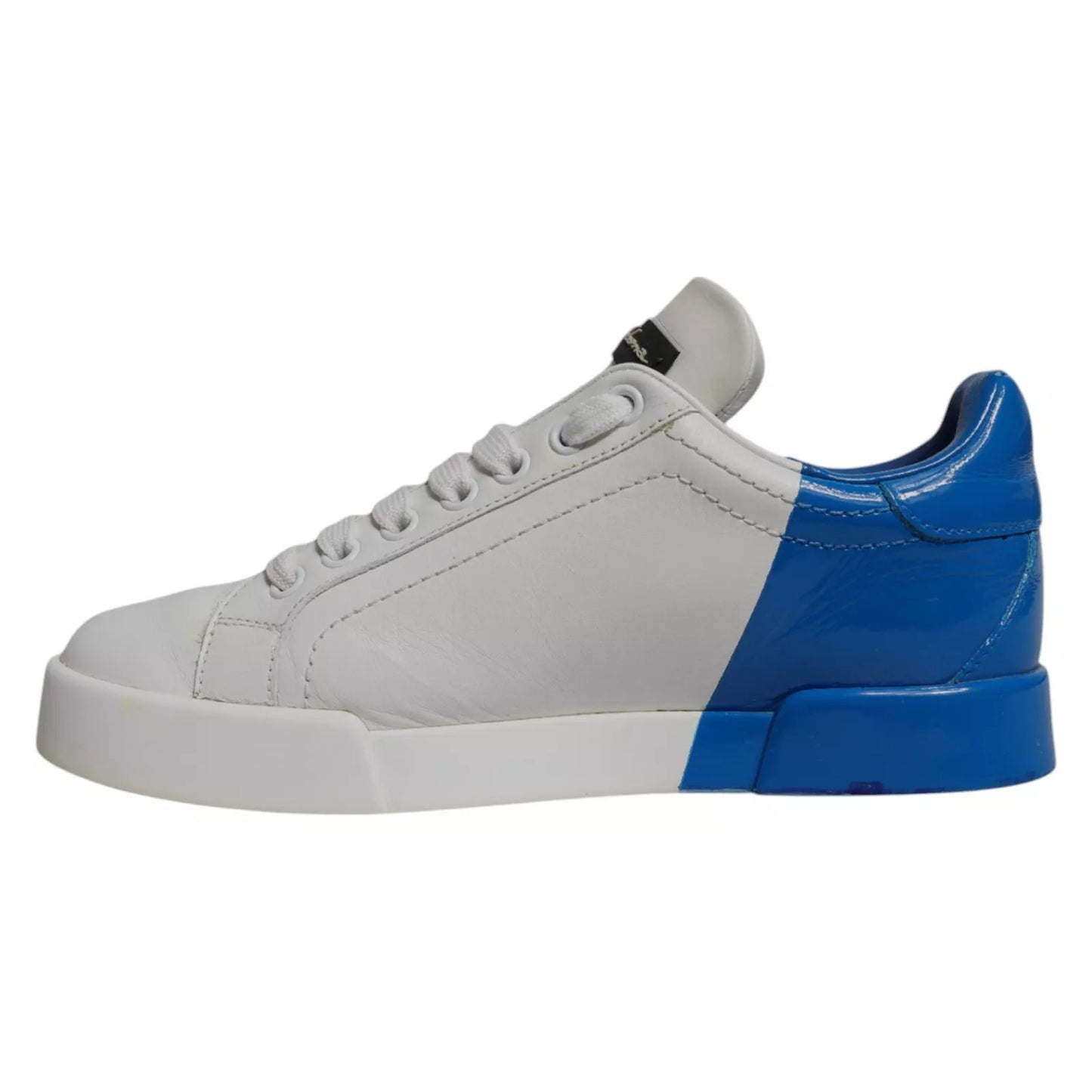 Dolce & Gabbana White Blue Logo Portofino Sneakers Shoes Dolce & Gabbana