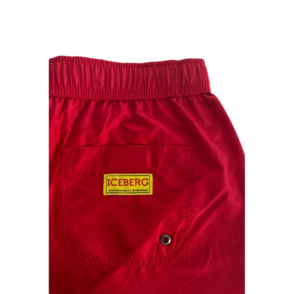 Iceberg Red Polyester Men's Swim Short