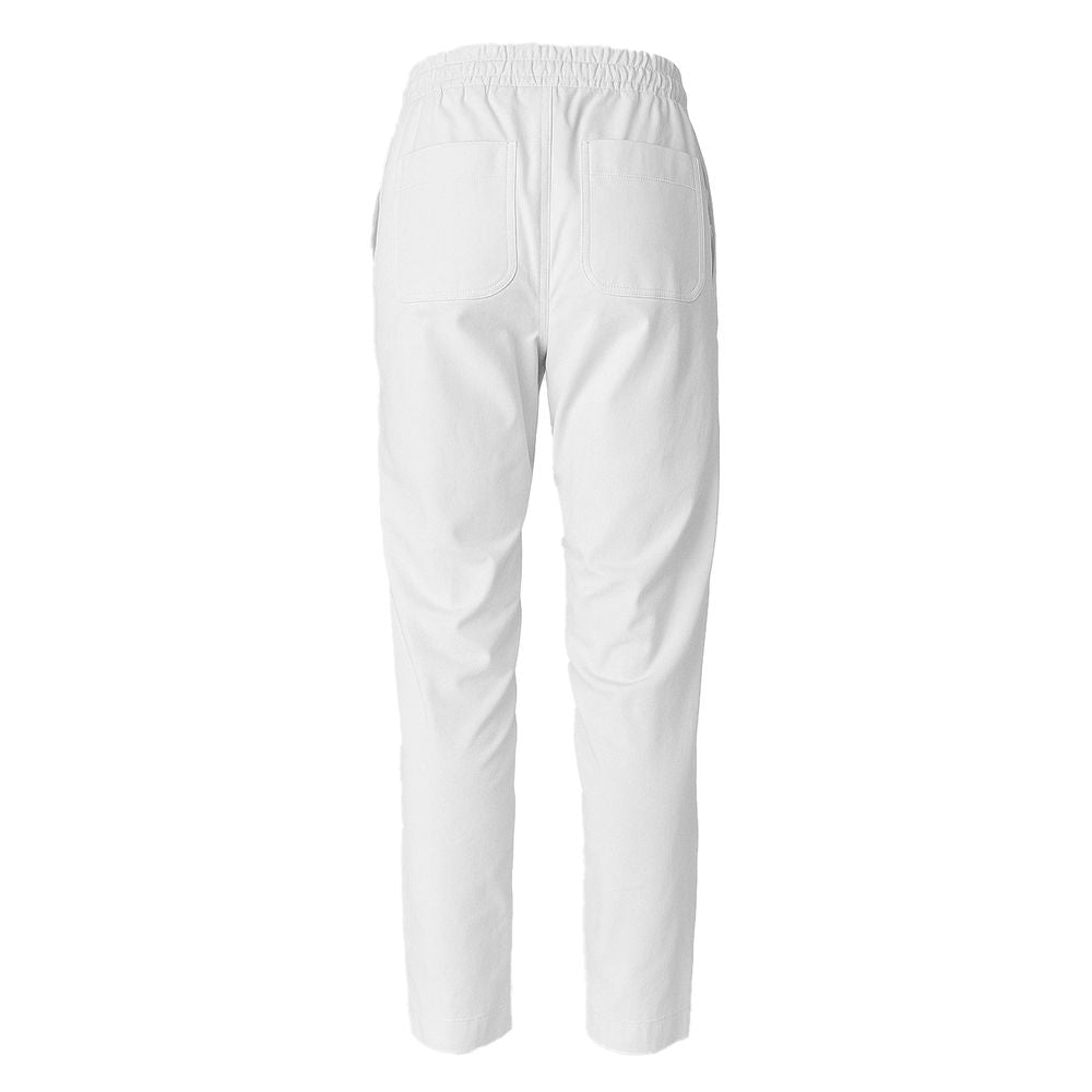 Alpha Studio White Cotton Jeans & Pant Alpha Studio