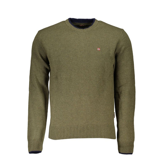 Napapijri Green Fabric Men Sweater Napapijri