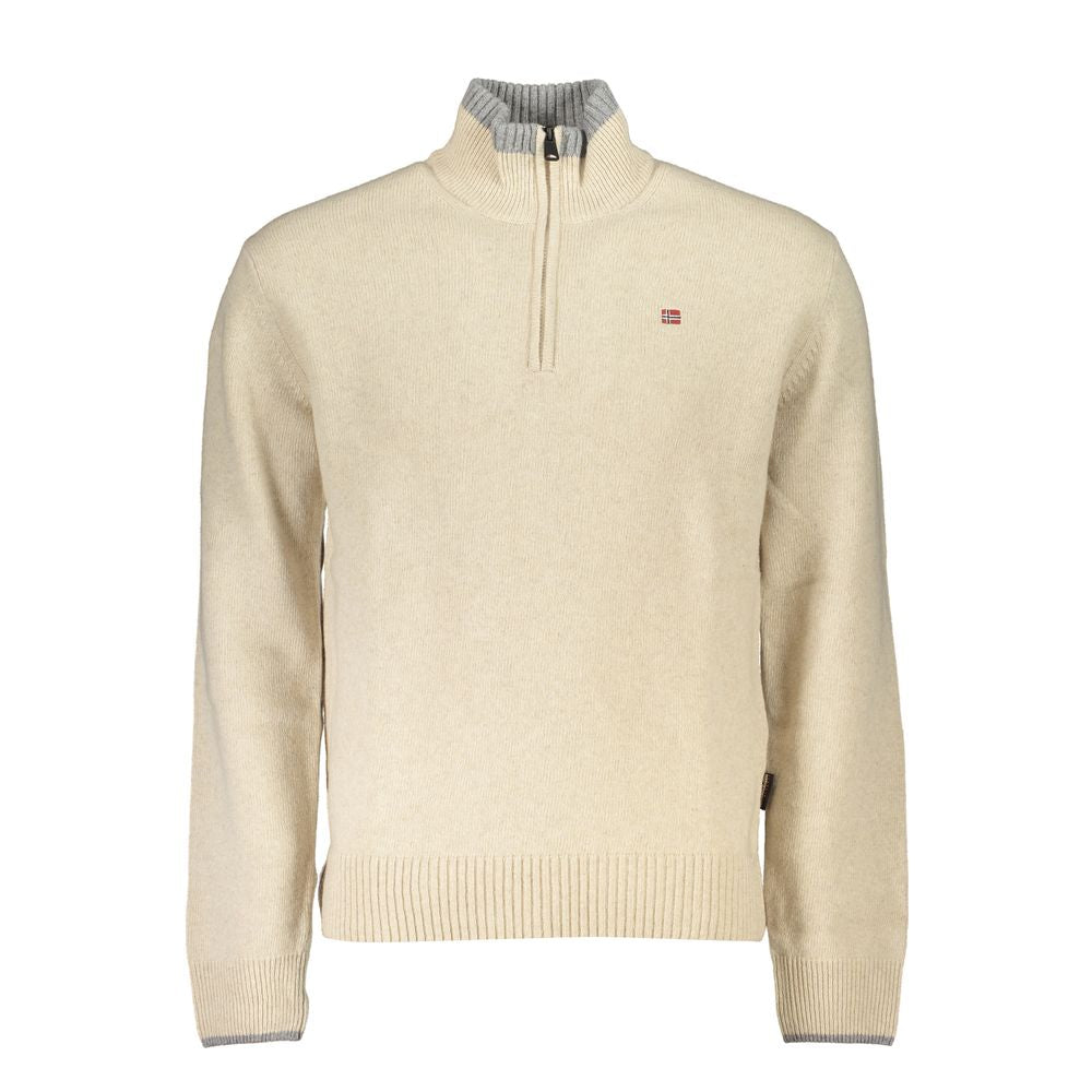 Napapijri Beige Fabric Men Sweater Napapijri