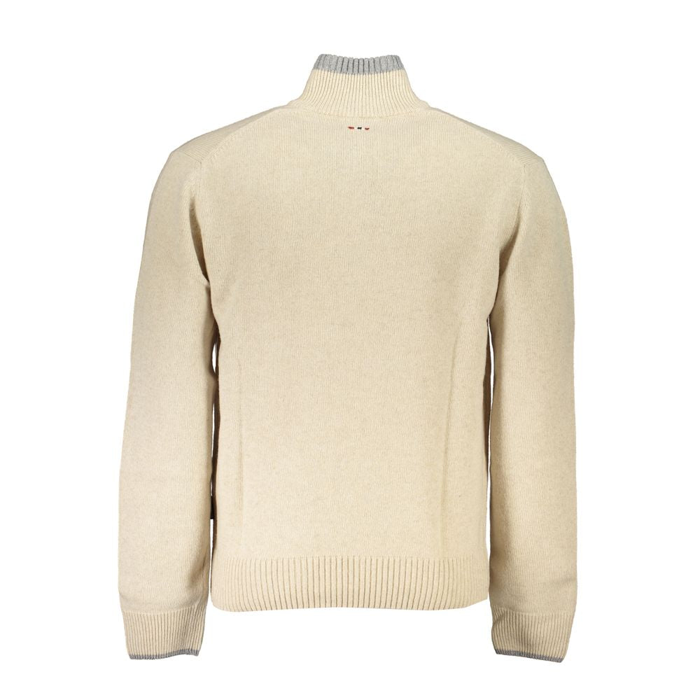 Napapijri Beige Fabric Men Sweater Napapijri