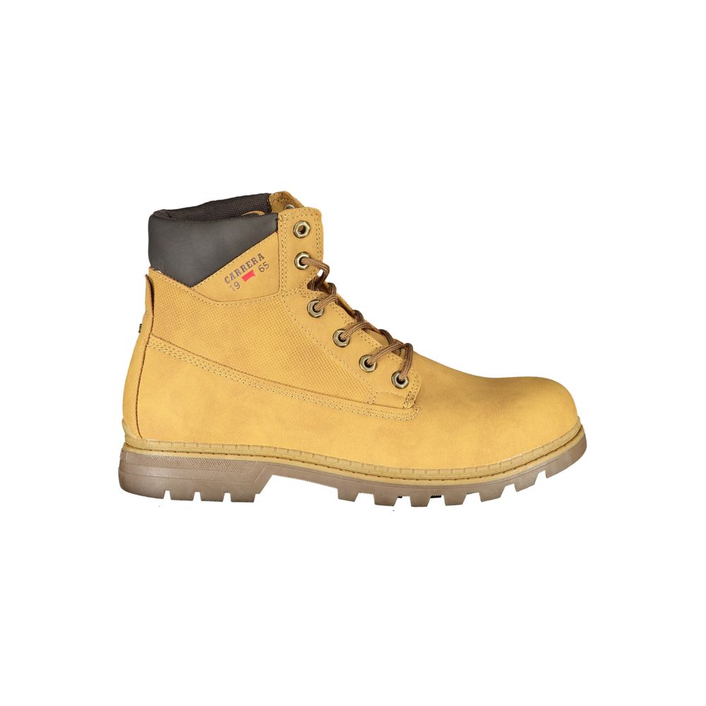 Carrera Giallo polyurethane men's ankle boots with sleek design and lace-up closure, stylish footwear for casual or formal wear.