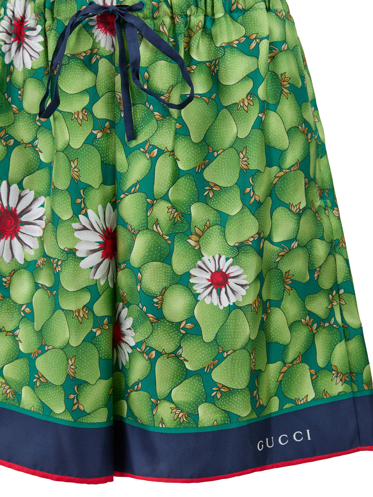 Gucci Green Flower Printed Silk Shorts Gucci