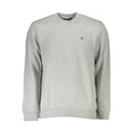 Napapijri Grigio cotton men's sweatshirt with crew neck and long sleeves, casual and comfortable for everyday wear.