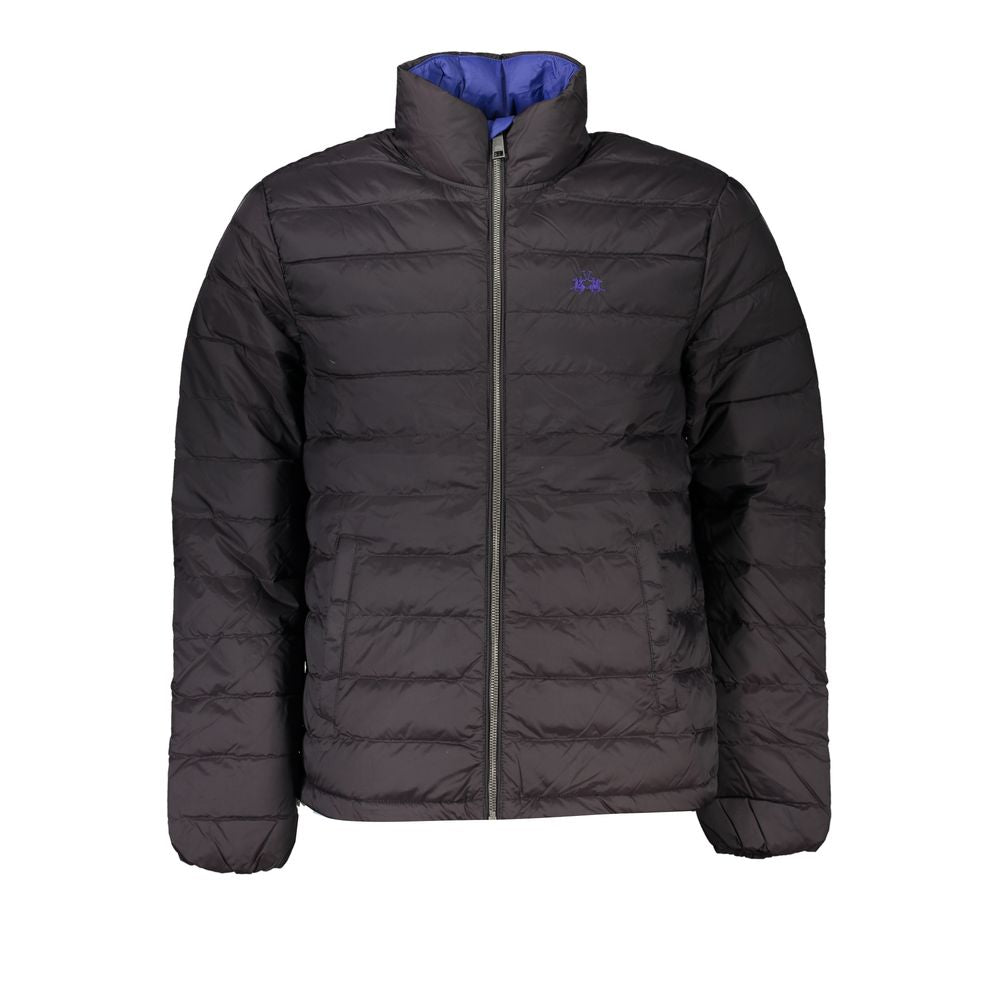 La Martina Nero Poliammide men's jacket in black, featuring a sleek design and zipper closure, suitable for casual wear.