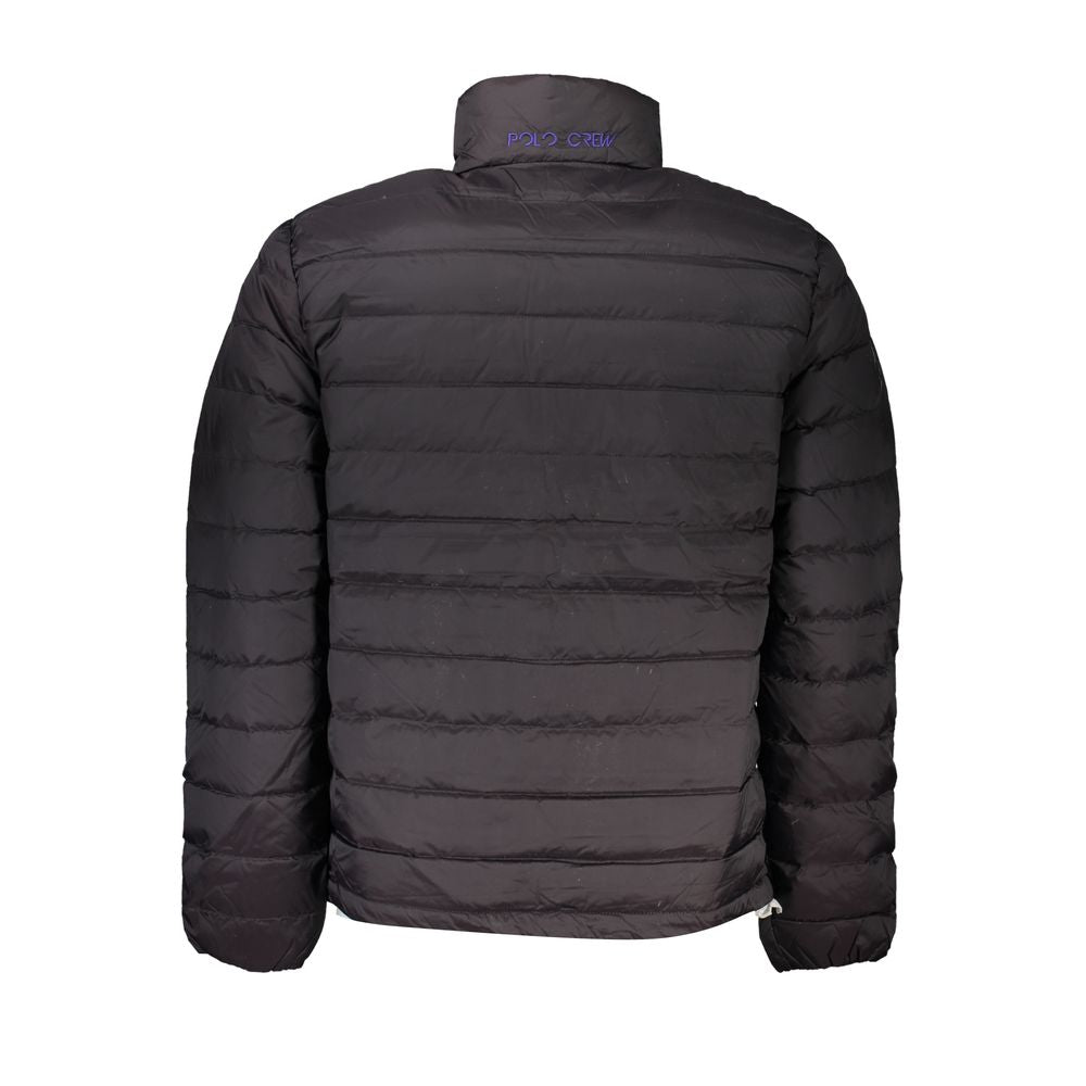 Black La Martina Nero Poliammide men's jacket with a sleek design, front zipper, and stand-up collar, suitable for casual wear.