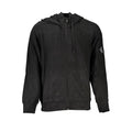 Black Calvin Klein men's cotton sweatshirt with crewneck and long sleeves, casual style, shown on a plain background.