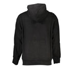 Black Calvin Klein men's cotton sweatshirt with crew neck and long sleeves, casual style, on a plain background.
