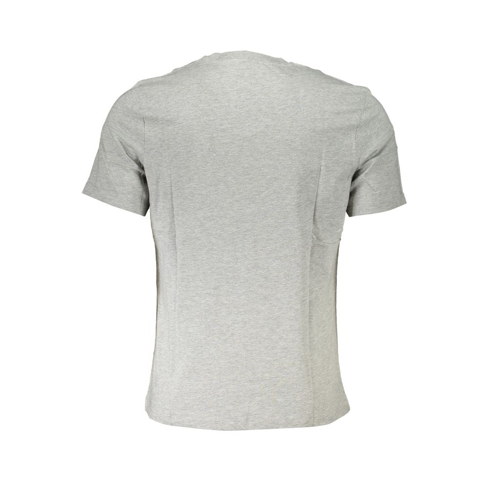 North Sails Grigio cotton men's T-shirt displayed on a hanger, featuring a classic crew neck and soft fabric.