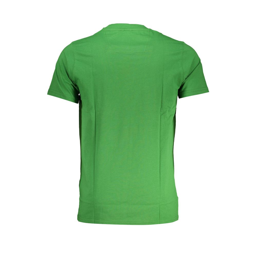 Cavalli Class Verde cotton men's T-shirt with round neckline and short sleeves, featuring a casual fit and subtle branding.