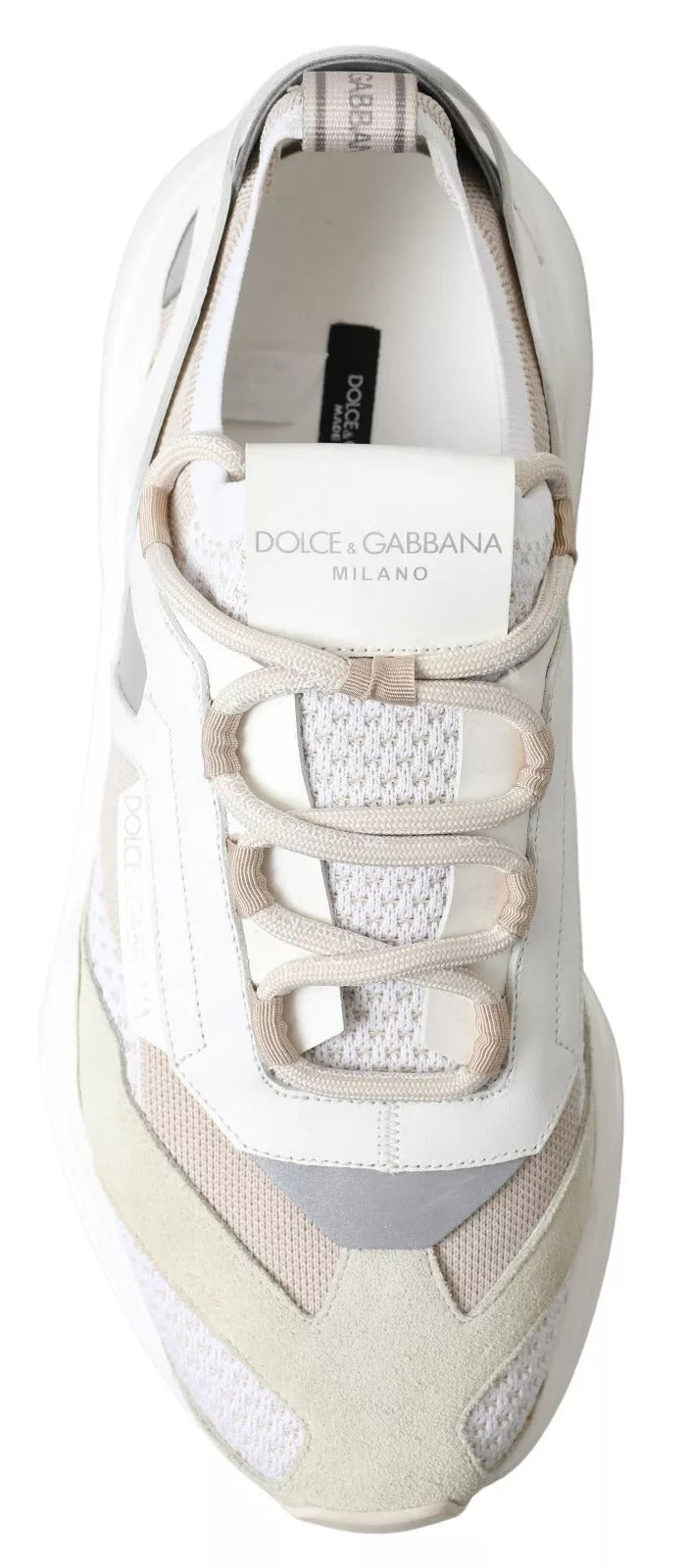 Dolce & Gabbana Sneakers White Beige Leather Sport DAYMASTER Shoes Dolce & Gabbana