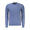Blue cotton men's sweater by North Sails with a crew neckline and ribbed cuffs, displayed on a neutral background.