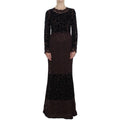 Dolce & Gabbana Purple Floral Lace Ricamo Maxi Dress