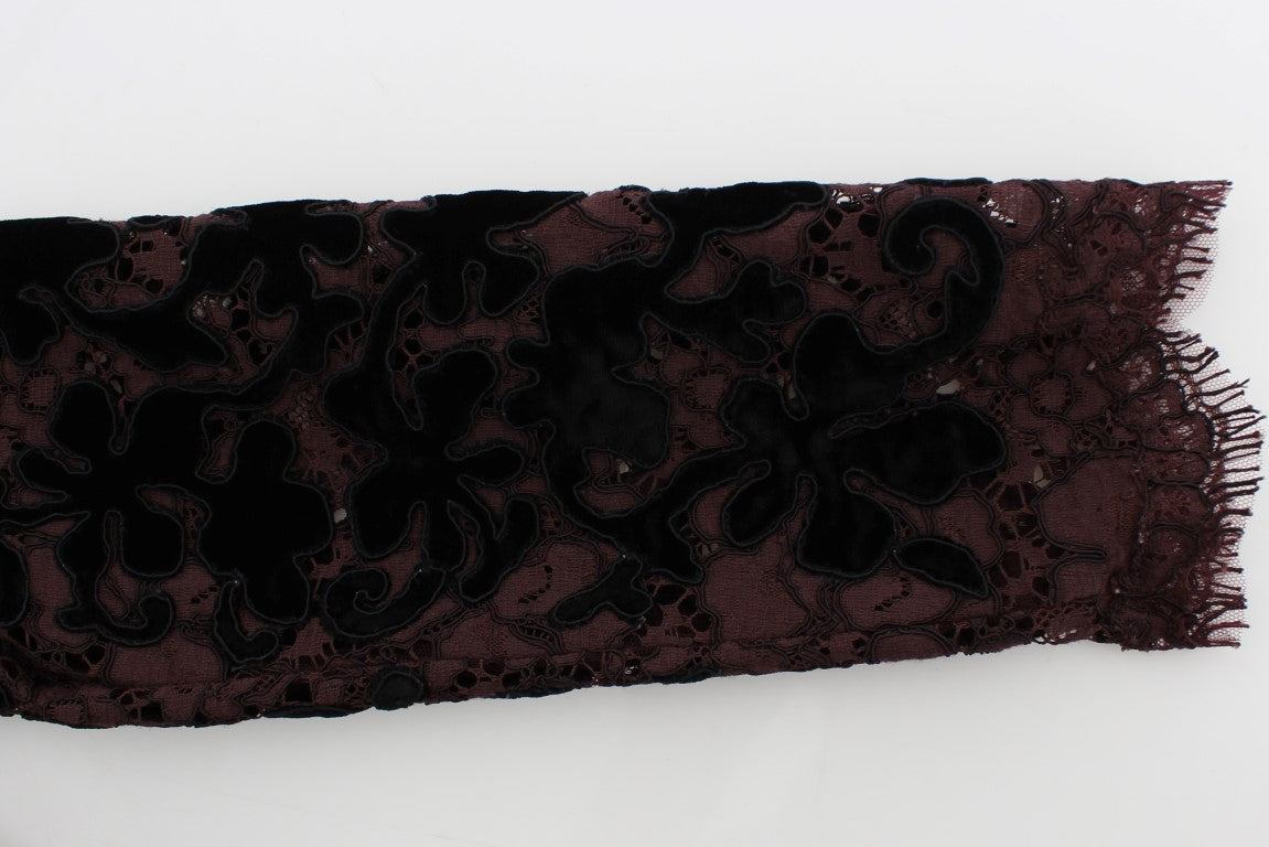 Dolce & Gabbana Purple Floral Lace Ricamo Maxi Dress Dolce & Gabbana