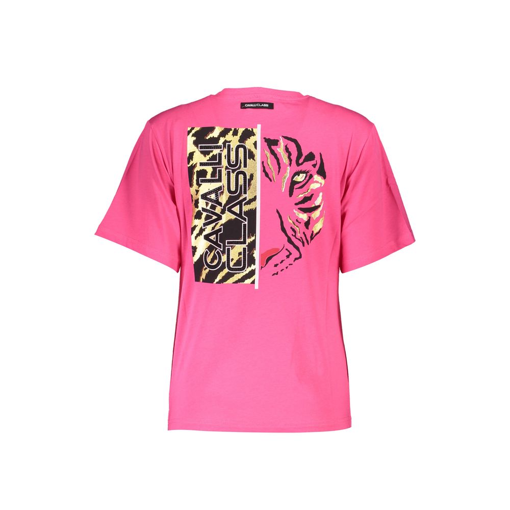 Cavalli Class Pink Cotton Women T-Shirt Cavalli Class