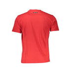 Red Cavalli Class cotton men's T-shirt with classic crew neck and short sleeves, stylish and comfortable for casual wear.