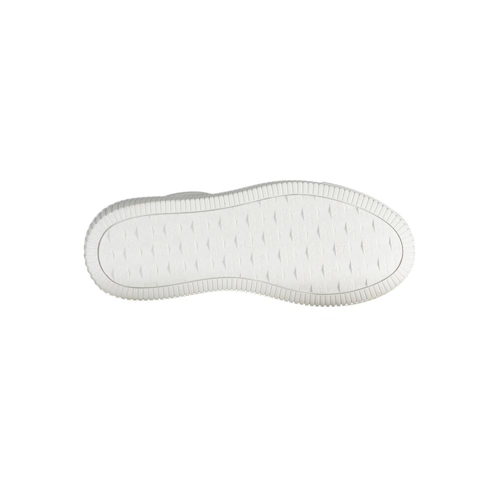 Calvin Klein Bianco leather women's sneaker with white laces and minimalist design, showcasing clean, stylish footwear.