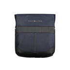 Tommy Hilfiger blue polyurethane men's shoulder bag with adjustable strap and front logo detail.