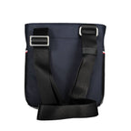 Tommy Hilfiger blue polyurethane men's shoulder bag with adjustable strap and front logo, stylish and functional accessory.
