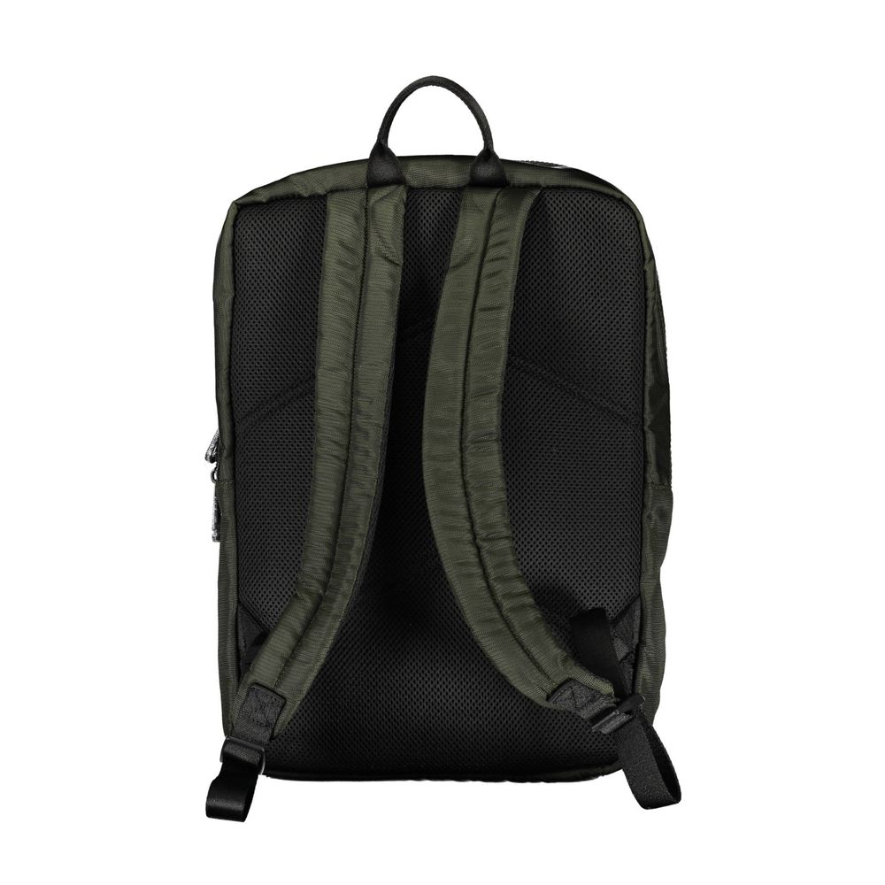 Calvin Klein Verde polyester men's backpack with adjustable straps and multiple compartments, stylish and functional for everyday use.