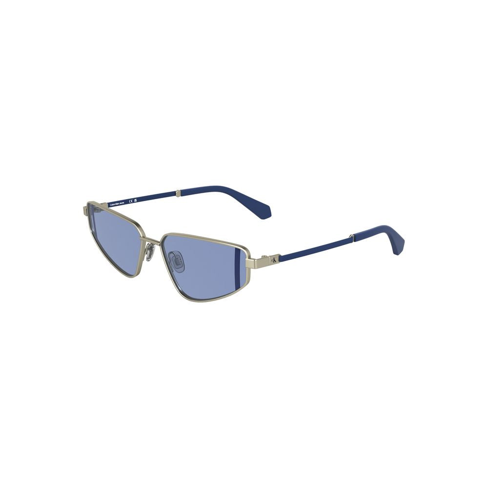 Calvin Klein Argento Metal Women Sunglasses with sleek silver frames and dark tinted lenses.