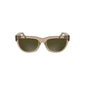 Calvin Klein Marrone acetate women’s sunglasses with rounded frames and dark tinted lenses.