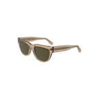 Calvin Klein women's sunglasses with brown acetate frames and dark tinted lenses, stylish and modern eyewear.
