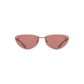 Calvin Klein Rosa Metallo women's sunglasses with round metal frames and dark tinted lenses.