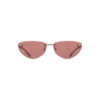 Calvin Klein Rosa Metallo women's sunglasses with round metal frames and dark tinted lenses.