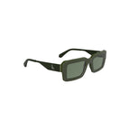 Calvin Klein Verde acetate women's sunglasses with rounded frames and dark tinted lenses.