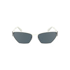 Calvin Klein white metal women's sunglasses with sleek frame and tinted lenses, stylish and elegant eyewear.