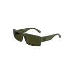 Calvin Klein Verde Bio women’s sunglasses with rectangular frames and dark tinted lenses, stylish eyewear for sun protection.