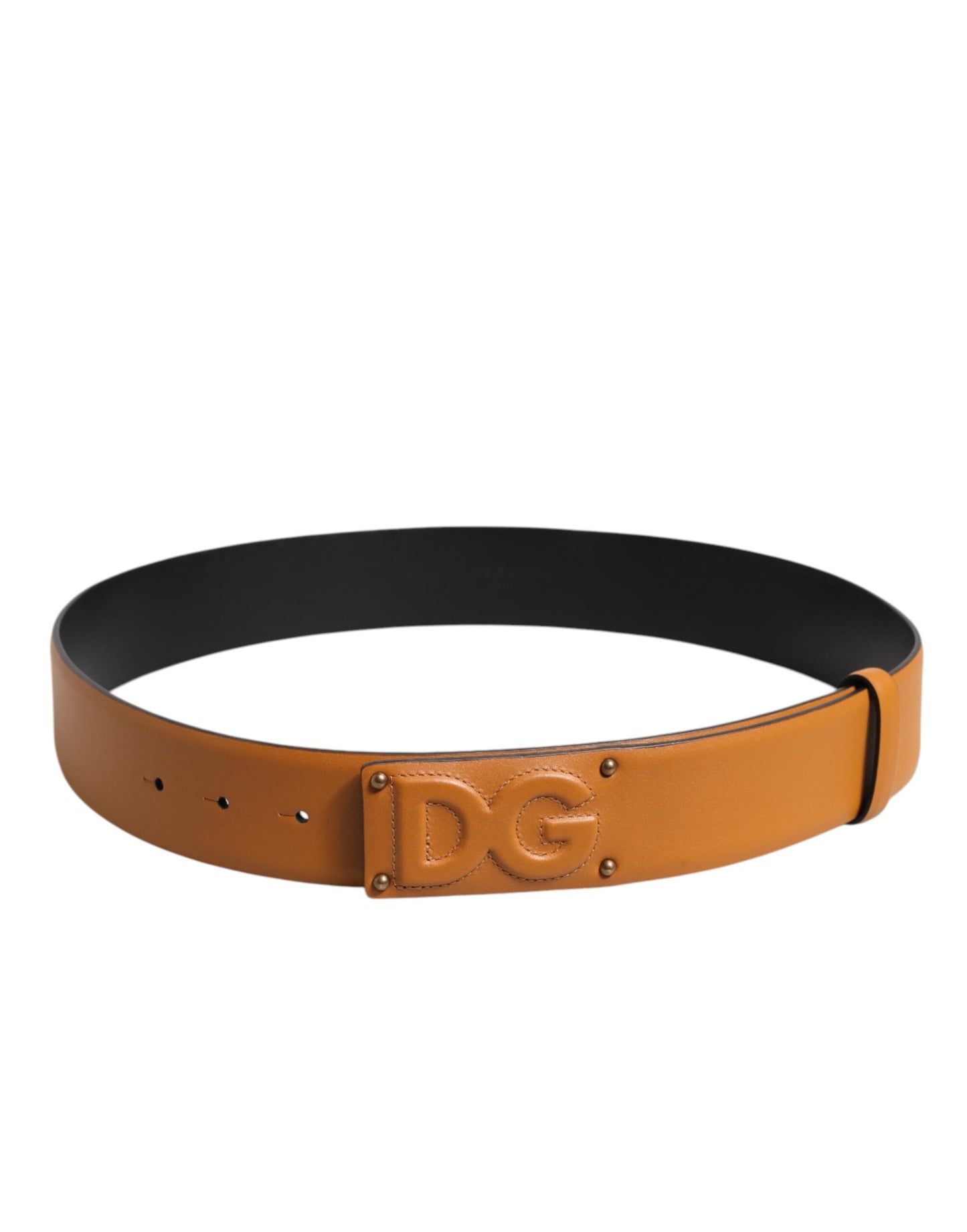 Dolce & Gabbana Brown Leather Buckle DG Logo Embossed Belt Dolce & Gabbana