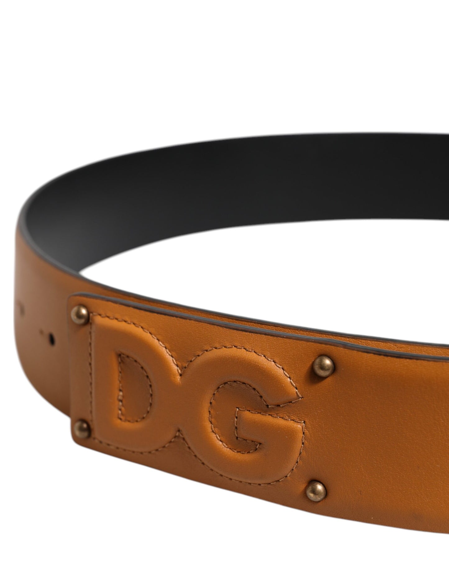 Dolce & Gabbana Brown Leather Buckle DG Logo Embossed Belt Dolce & Gabbana