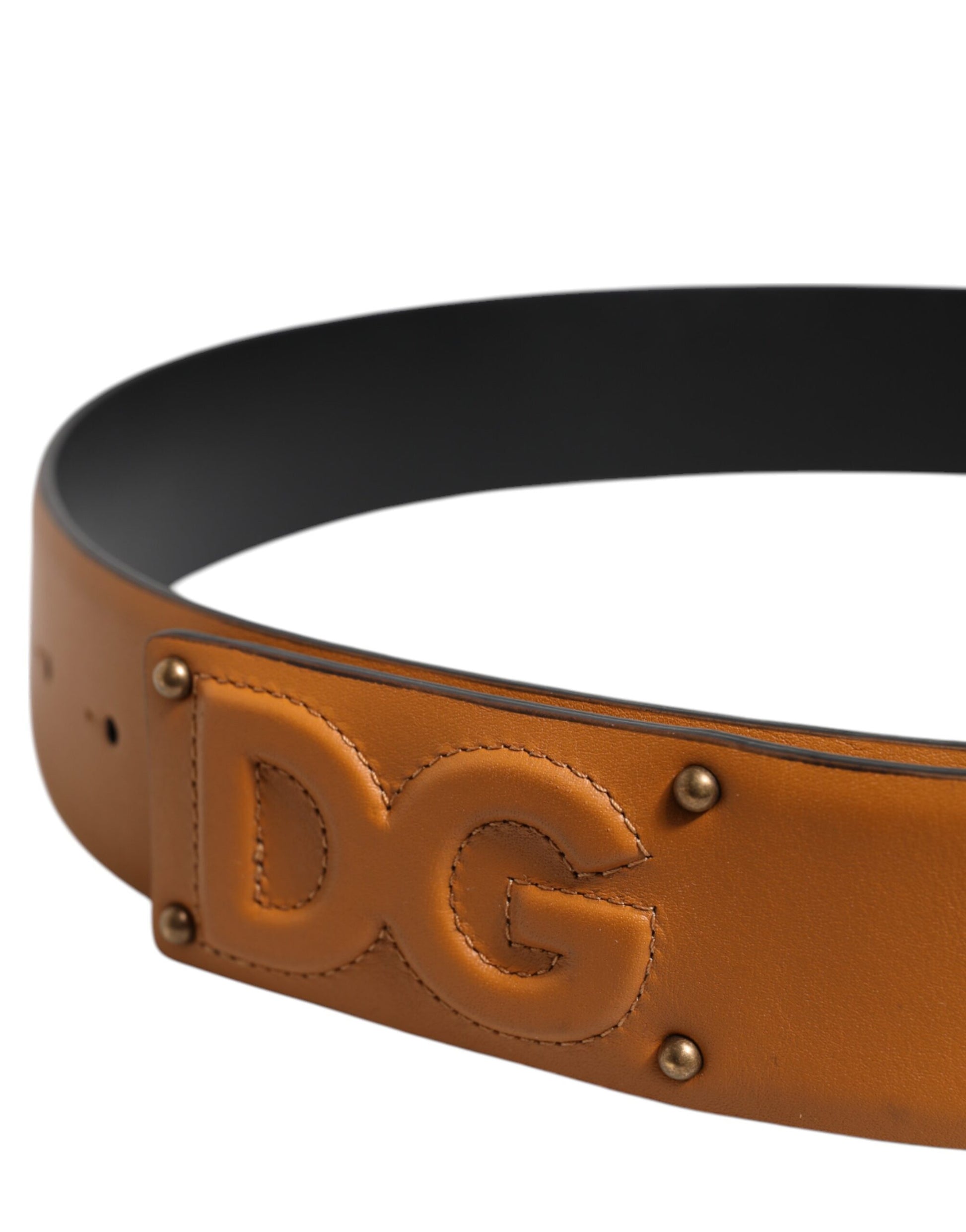 Dolce & Gabbana Brown Leather Buckle DG Logo Embossed Belt Dolce & Gabbana