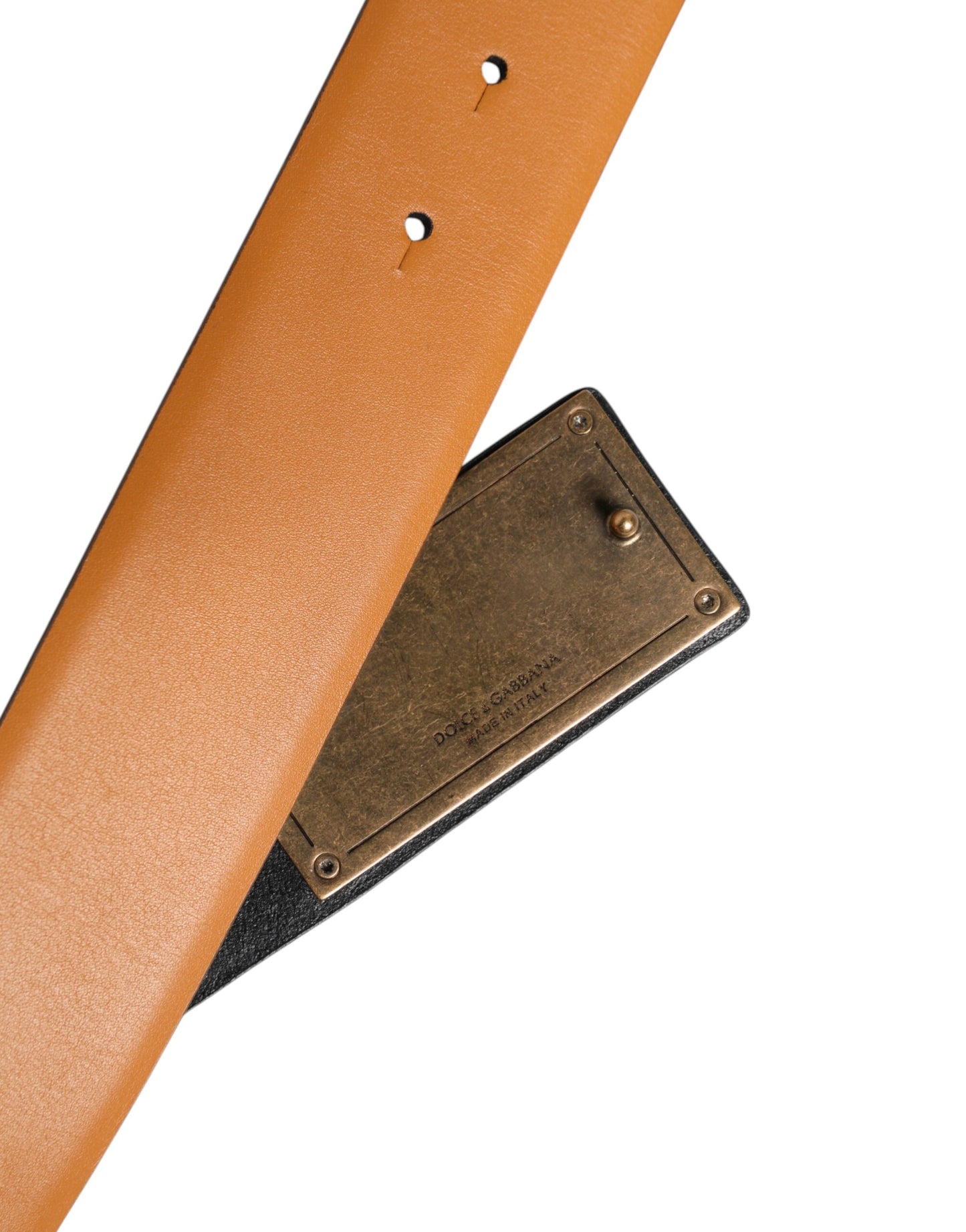 Dolce & Gabbana Brown Leather Buckle DG Logo Embossed Belt Dolce & Gabbana