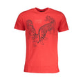Red Cavalli Class cotton men's T-shirt with a classic fit and round neckline, featuring subtle branding details.
