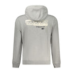 Napapijri Grigio cotton men's hoodie with front pocket and drawstrings, casual and comfortable for everyday wear.